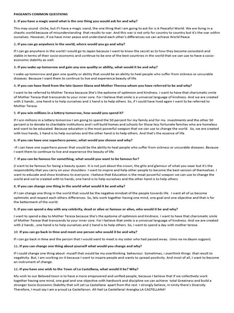Image result for Pageant Questions