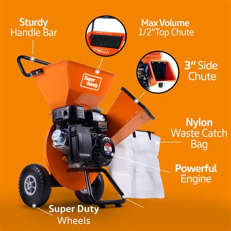 SuperHandy, 3in.1 Wood Chipper, Engine Displacement 212 cc, Horsepower ...