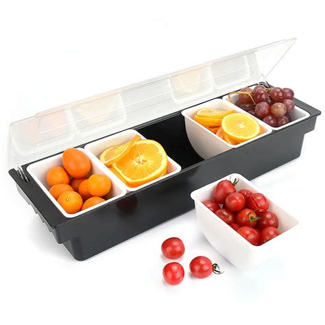 DENEST 5 Tray Condiment Dispenser Fruit Caddy Food India | Ubuy