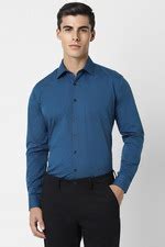 Buy Men Blue Slim Fit Solid Full Sleeves Formal Shirt Online - 957761 ...