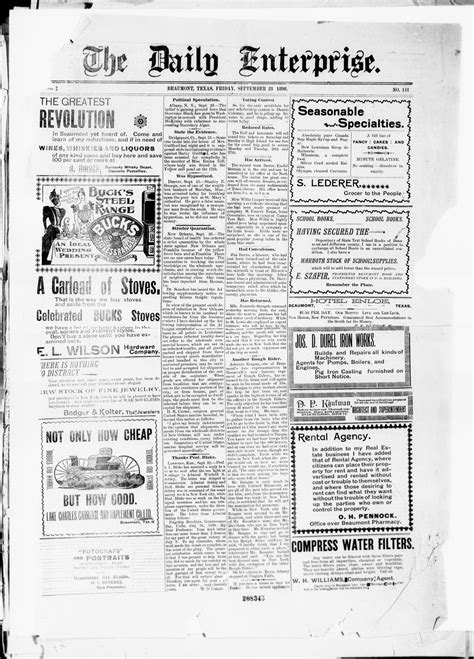 The Daily Enterprise (Beaumont, Tex.), Vol. 2, No. 141, Ed. 1 Friday ...