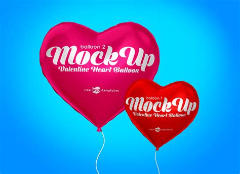 Free Heart Balloon Mockup PSD for Valentine's Day - Good Mockups