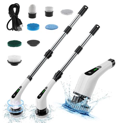Cordless Rotating Electric Cleaning Brush with 7 Interchangeable Brush ...