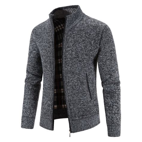 Men-Sweater-Jacket-Winter-Autumn-Cold-Coat-Fleece-Zipper-Cardigan-Soft ...
