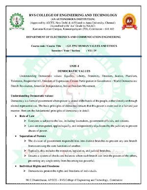 Unit 4 - Social Ethics - lecture notes - UNIT IV SOCIAL ETHICS ...