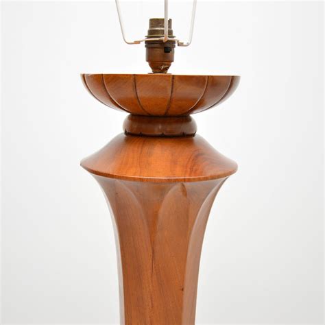 Art Deco Floor Lamp in Solid Walnut For Sale at 1stDibs