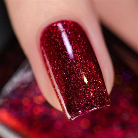 Carrie Blood Red Holographic Nail Polish - Etsy | Holographic nails ...