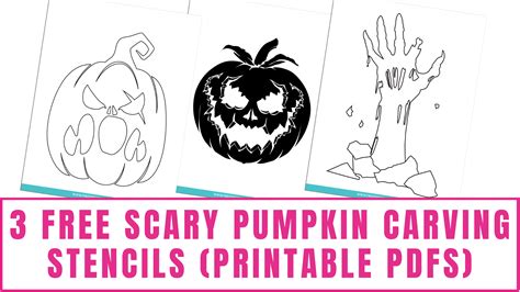 Free Downloadable Stencils: Scary Pumpkin for Carving