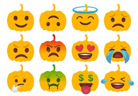 Premium Vector | Halloween pumpkin emoji design