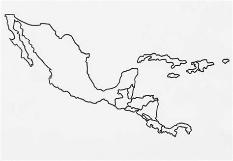 Blank Map of Central America and Caribbean Islands