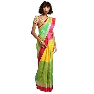 Varkala Silk Sarees Women's Banarasi Katan Silk Saree With Blouse Piece ...