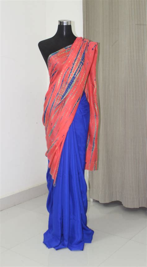 Buy Tie and dye and bandani pure silk satin saree Online – Akrithi
