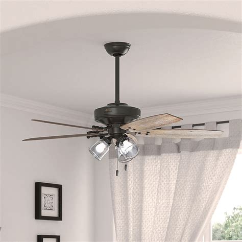 Hunter Hildebrand 52-in Noble Bronze with Barnwood Blades LED Indoor ...