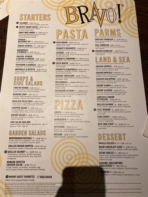 Menu at Bravo! Italian Kitchen pub & bar, Robinson Township