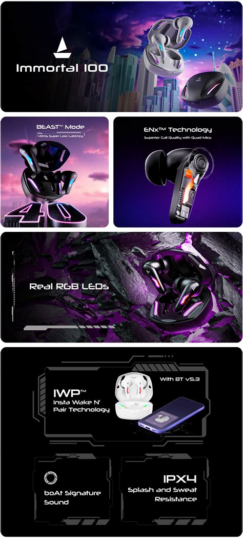 boAt Immortal 100 - Bluetooth True Wireless Earbuds for Gamers