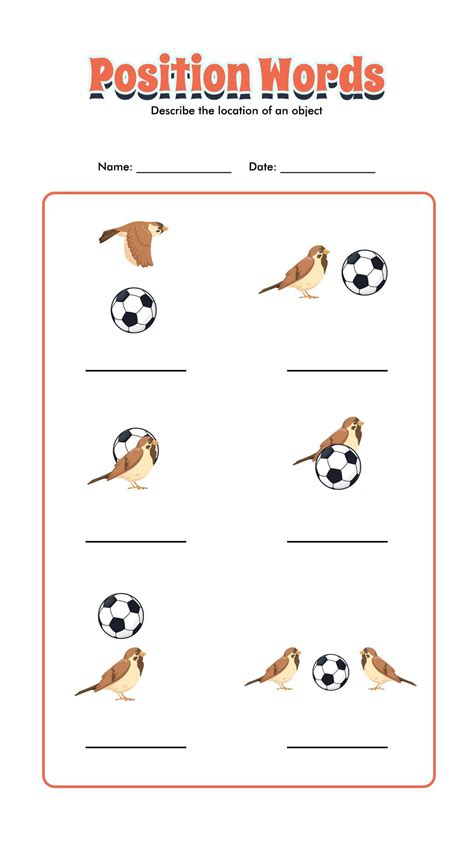 Kindergarten Positional Words Worksheets - Printable And Enjoyable Learning