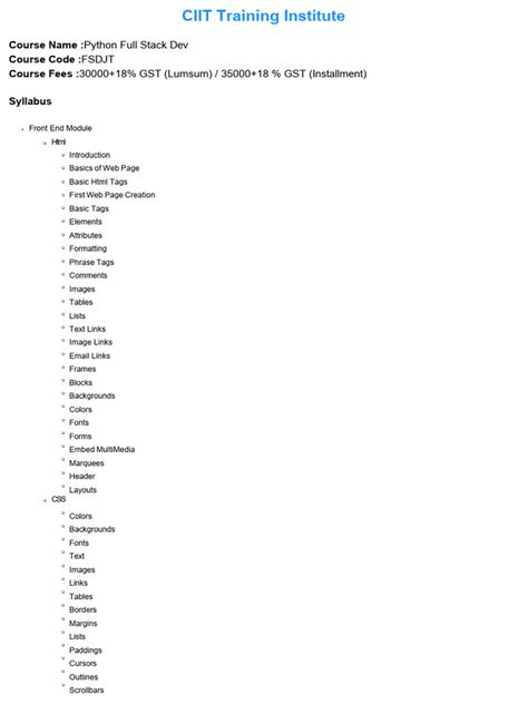 Image result for Python Full-Stack Course Syllabus