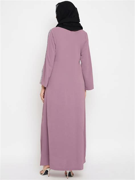 Nabia Pink Crush Nida Luxury Abaya with Hand Work Detailing