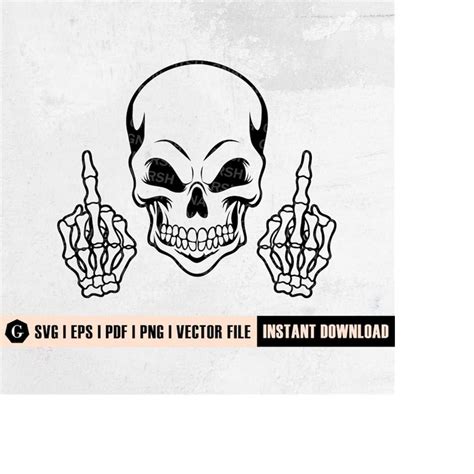 Skull Middle Finger Svg | Skull SVG | skeleton SVG | Skull C | Inspire ...