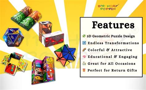 Birthday Popper Shape Shifting Versatile Puzzle Cubes as Birthday ...