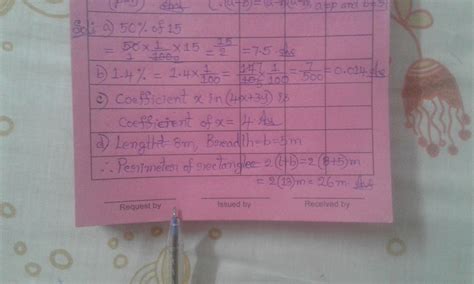 a) 50% of 15 is b) 1.4 to percentage will bec) coefficient of x in 4x ...