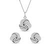 Clara 925 Sterling Silver Round Solitaire Pendant Earring Chain ...