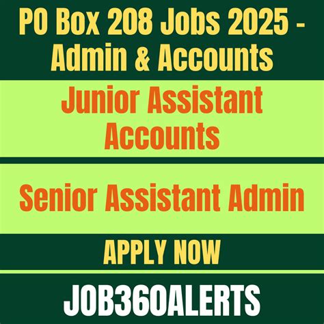 📮 PO Box 208 Jobs 2025 - Admin & Accounts Vacancies | Apply by June 15 ...