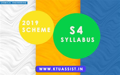 KTU S4 CHEMICAL ENGINEERING SYLLABUS | 2019 SCHEME - KTU ASSIST