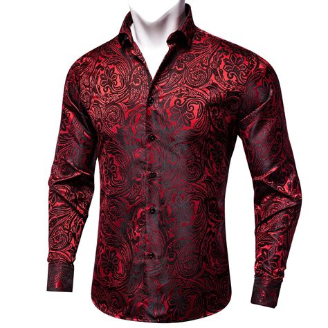 Dark Red Paisley Dress Shirt – Sophisticated Gentlemen