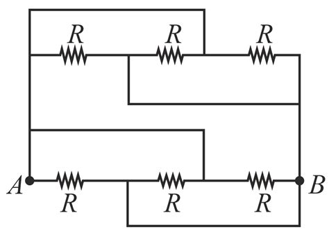 Equivalent resistance between points A & B in the given circuit is