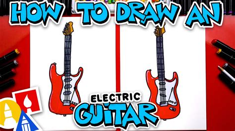 How To Draw An Electric Guitar - Art For Kids Hub