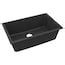 Elkay Quartz Classic Undermount 29.5-in x 18.75-in Matte Black Quartz ...