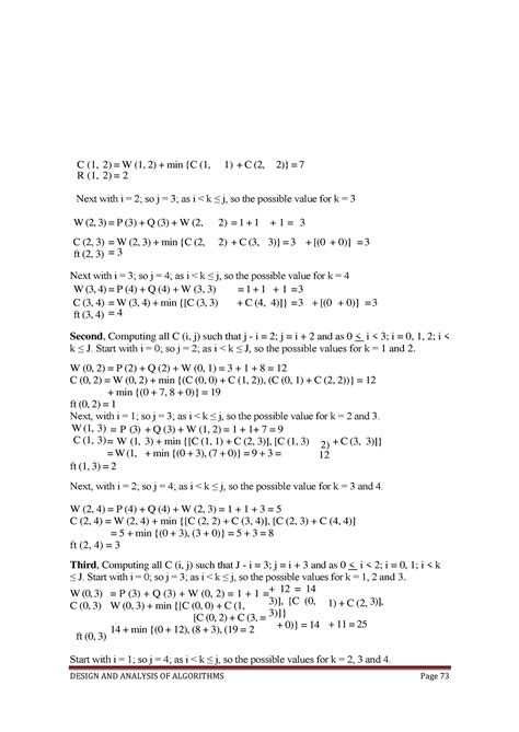 Design and Analysis of Algorithm notes- (18) - C (1, 2) = W (1, 2 ...