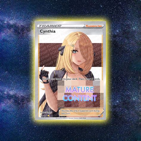 CYNTHIA CUSTOM Sexy Pokemon Card Proxy Fan Card Orica TCG | Etsy
