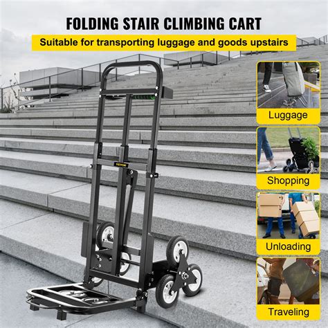 VEVOR Stair Climbing Cart 460lbs Capacity, Portable Folding Trolley ...