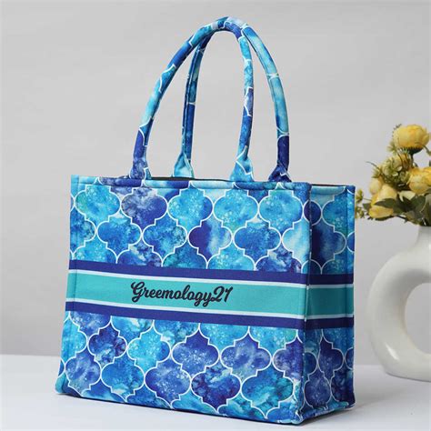 Buy online Customized Ethnic Motifs Printed Blue Handheld Box Bag ...