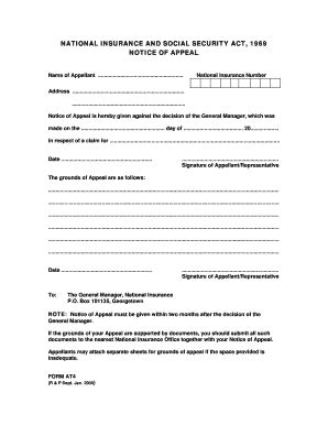 FORM AT4 - NI &SS - Notice Of Appeal.pdf - National Insurance ...