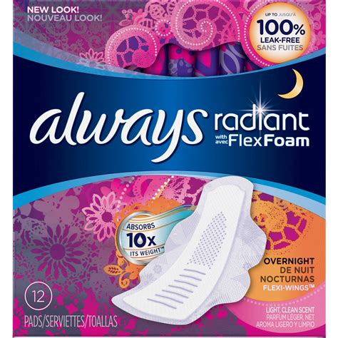 Always radiant overnight pads - masswest