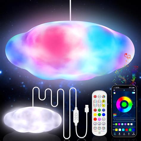 Amazon.com: LED Cloud Lights for Ceiling, Multicolor Music Sync Cloud ...