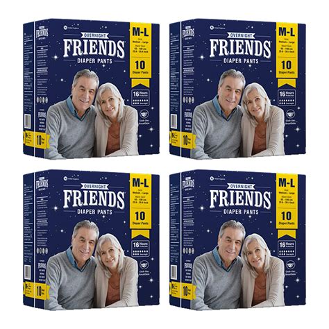 Friends Overnight Adult Diapers Pants Style - 40 Count (M-L) with odour ...