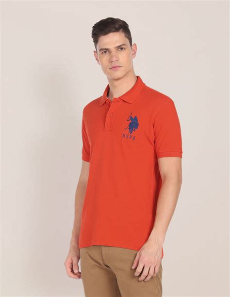 Men Orange Solid Short Sleeve Polo Shirt – U.S. Polo Assn. India