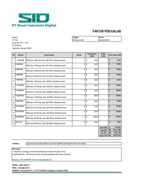 Image result for LED Strip Invoice