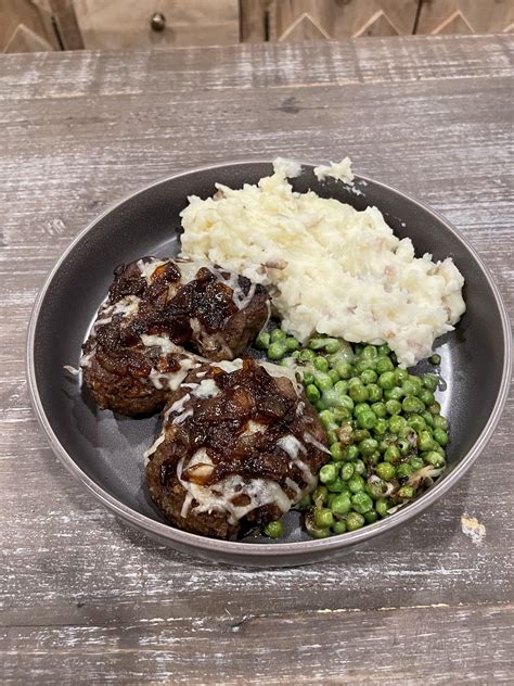 I’ve always loved Salisbury steak TV dinners, so I decided to make one ...