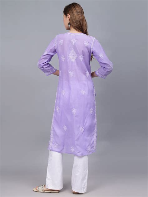 Seva Chikan Hand Embroidered Cotton Lucknowi Chikankari Kurta