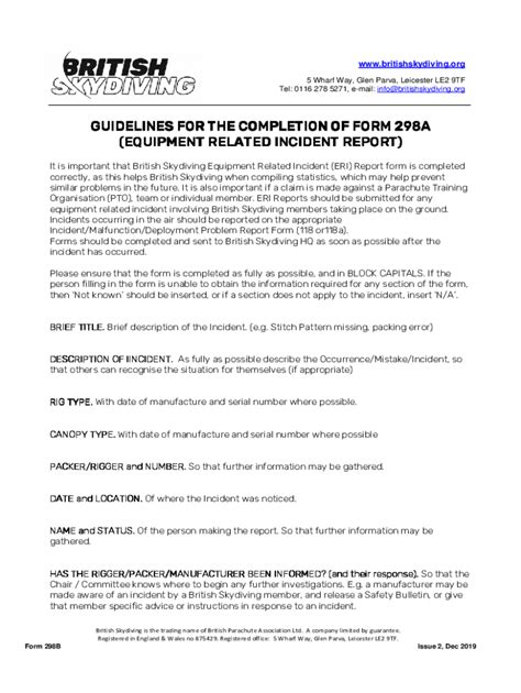 Fillable Online Amended Form 298B - Guidelines form Form 298A Fax Email ...