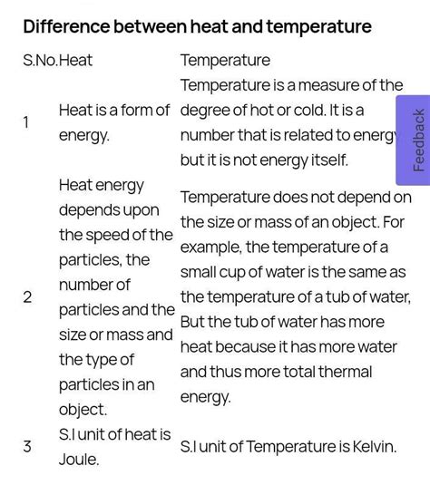 DIFFERENCE between Heat and TEMPERATURE!! EXPLAIN with the help of ...