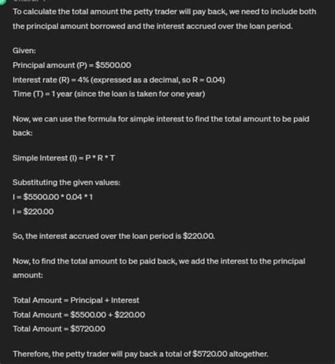 A petty trader borrowed $5500, 00 from a Community Bank at 4% on 31st ...