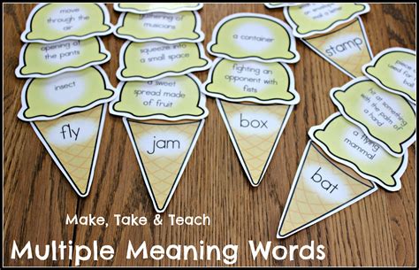 Multiple Meaning Words- Ice Cream Scoops - Make Take & Teach