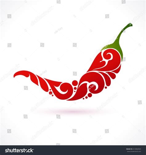 Decorative Ornamental Chili Pepper Isolated On Stock Vector (Royalty ...