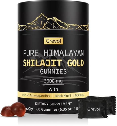 Himalayan Shilajit Gummies: Gold Grade Shilajit Riched with Ashwagandha Fulvic Acid & 85+ Trace ...
